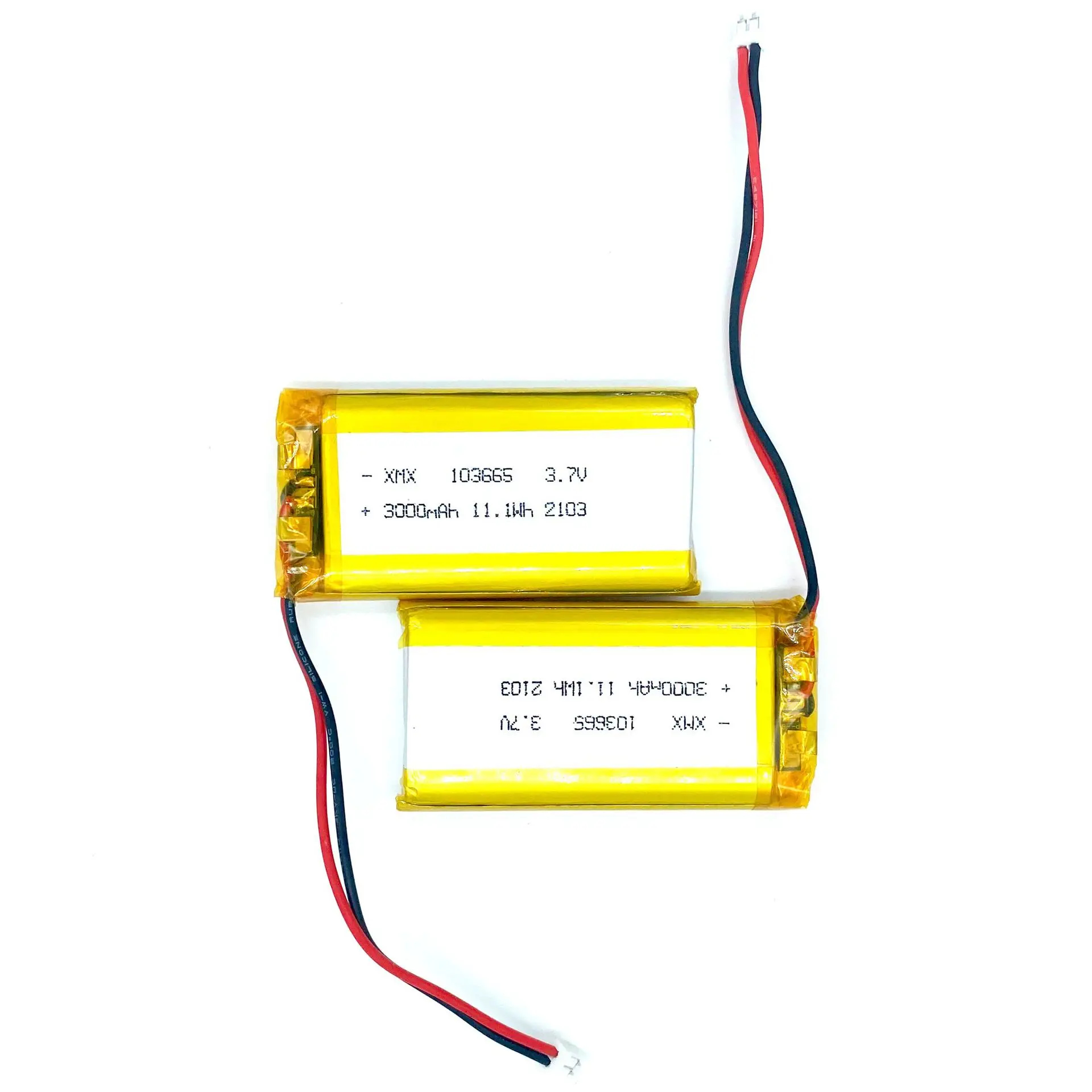3.7v 103665 xmx li ion polymer battery pack high capacity 3000mah 11.1wh used for hand warmer walkie talkie wireless 2