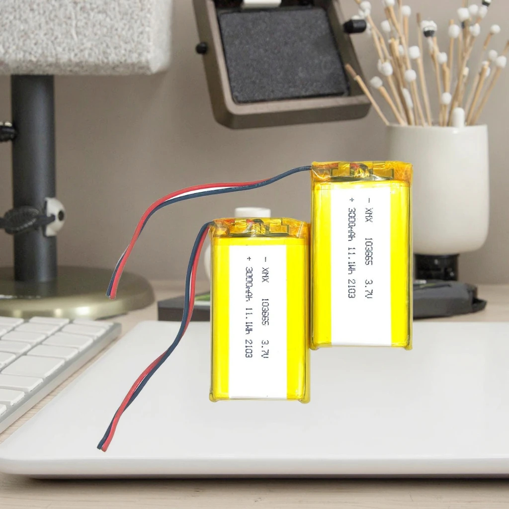 3.7v 103665 xmx li ion polymer battery pack high capacity 3000mah 11.1wh used for hand warmer walkie talkie wireless 4