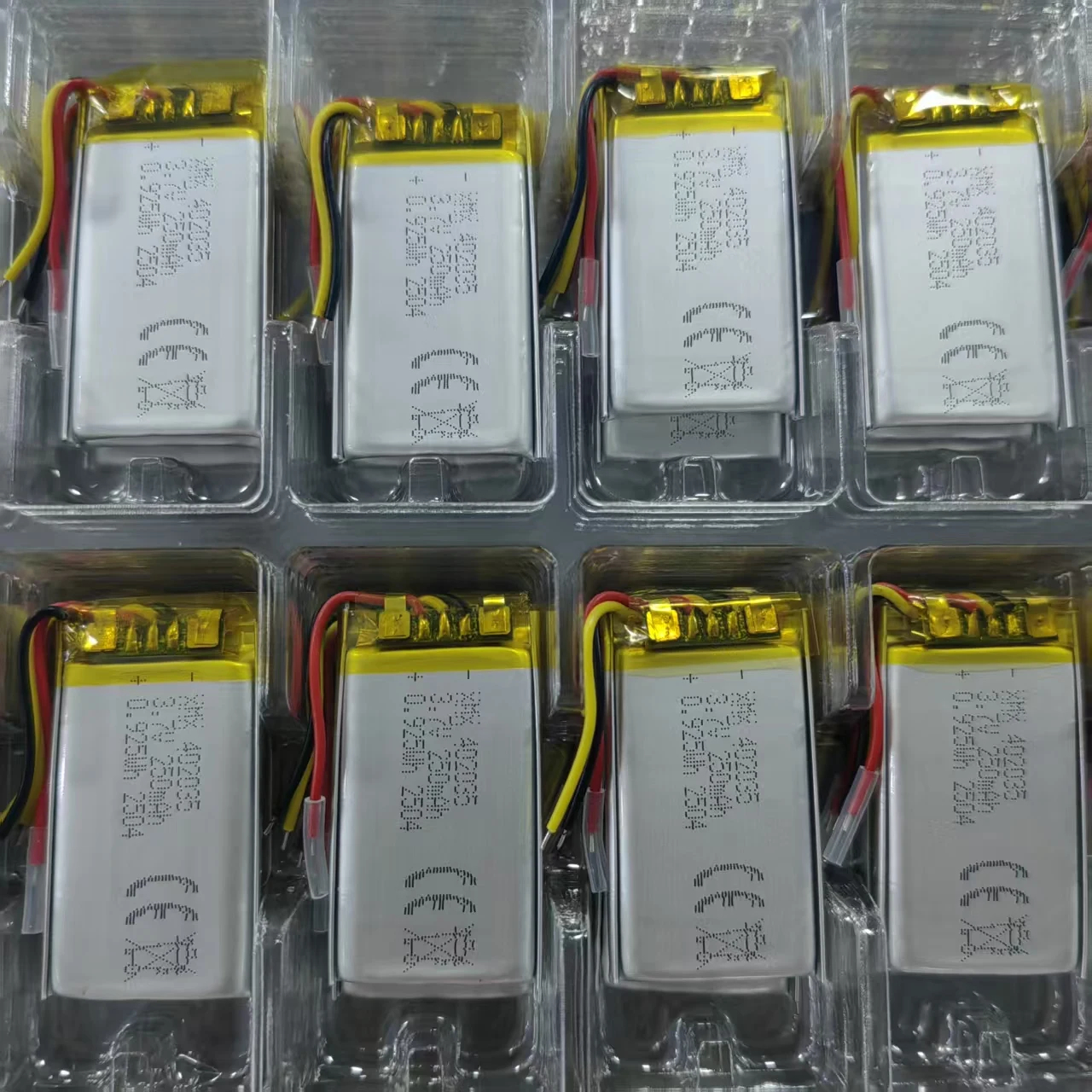 xmx 402035 3.7v 250mah rechargeable li polymer battery pack with pcm protection for consumer electronics in stock 5