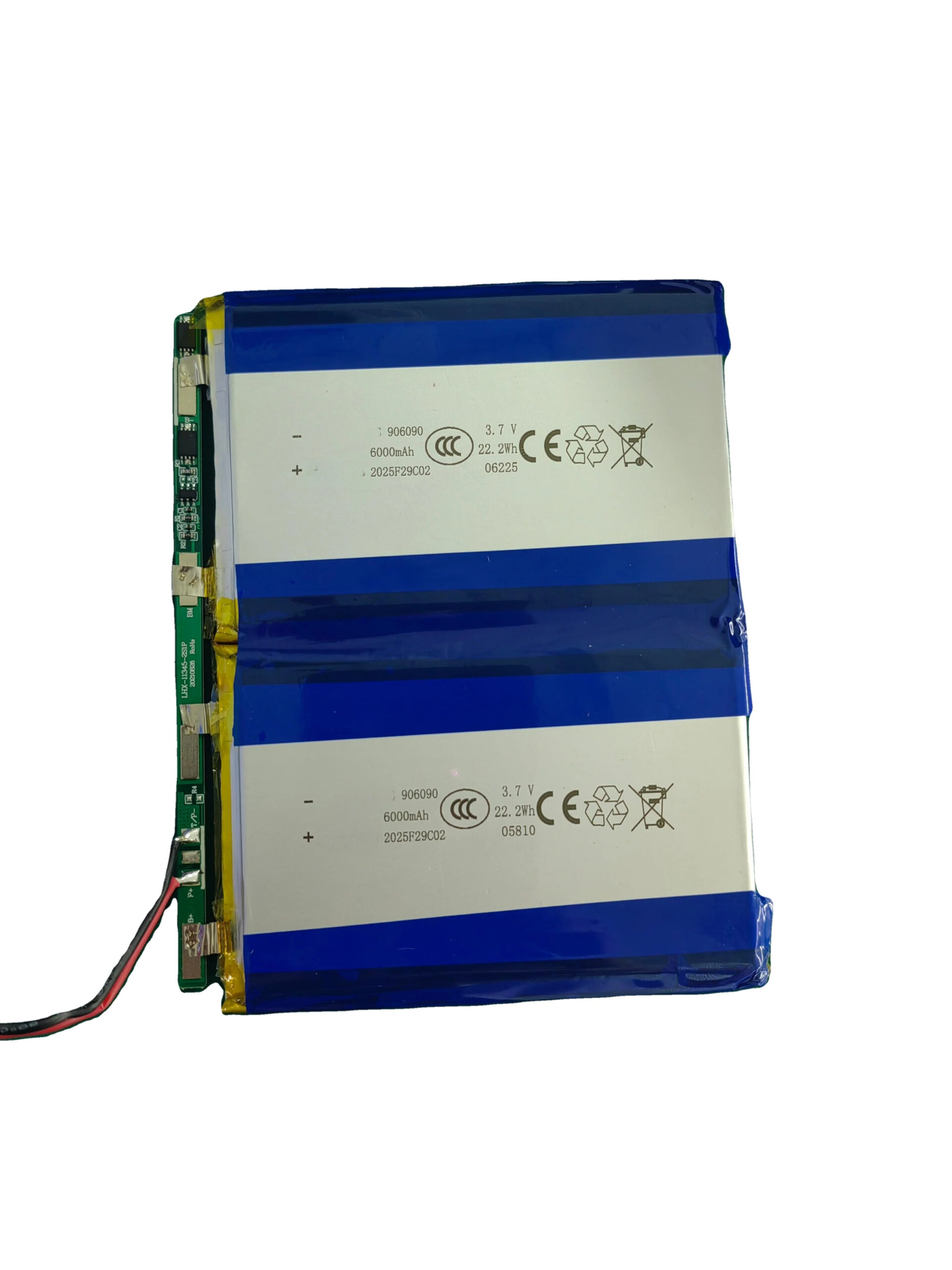 7.4v 6000mah li polymer rechargeable battery pack 2s1p 906090 for massage gun, medical device, industrial equipment 1