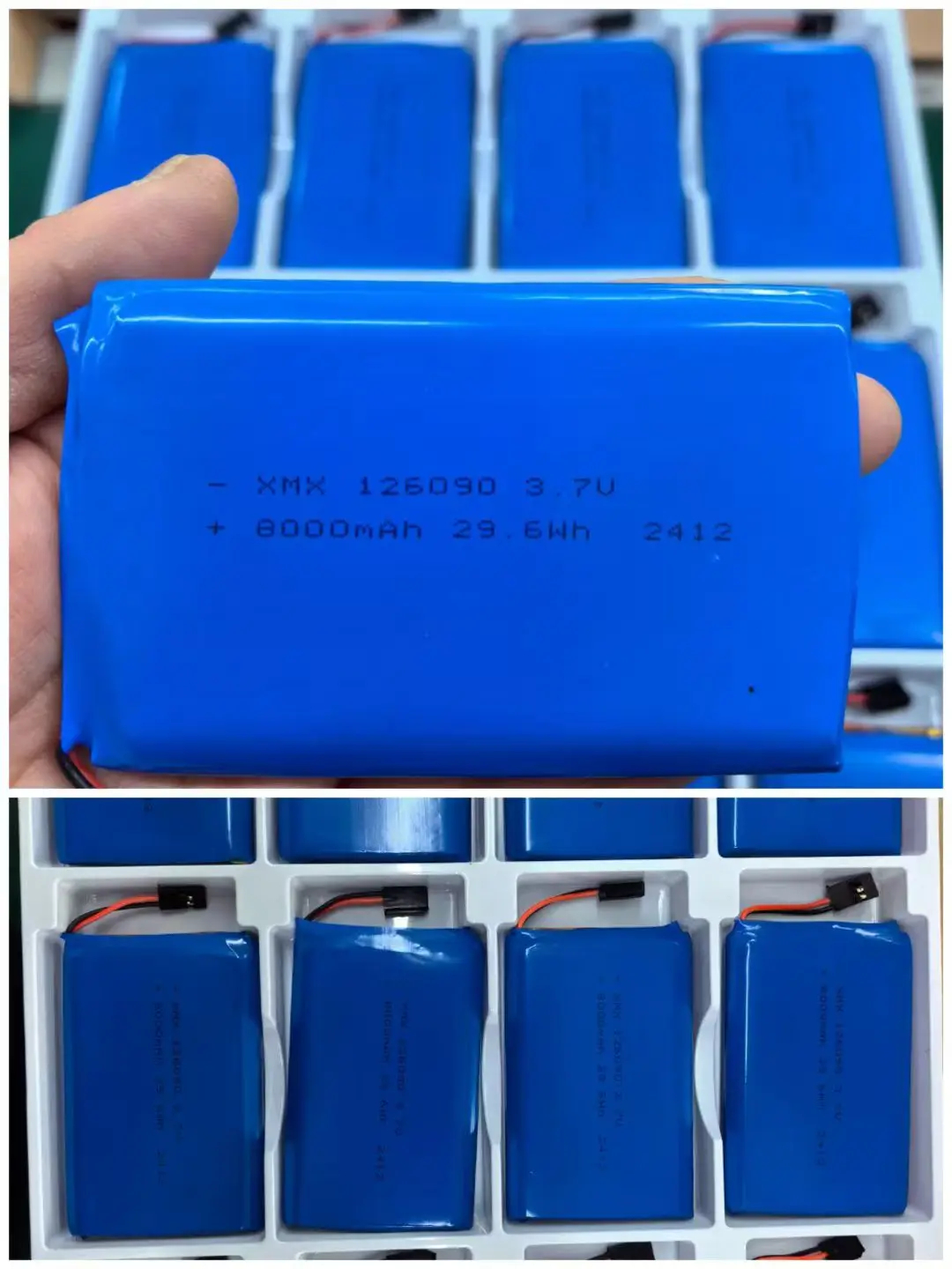 3.7v 8000mah li polymer battery pack 126090 | rechargeable lipo battery with pcm / custom oem 5