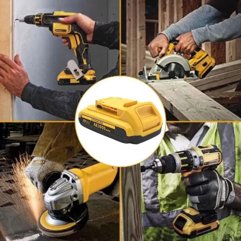 100% for dewalt 18v 20v 3ah max lithium batteries dcb203 li ion battery replacement dcb206 dcb205 dcb204 dcb200 power tools 1