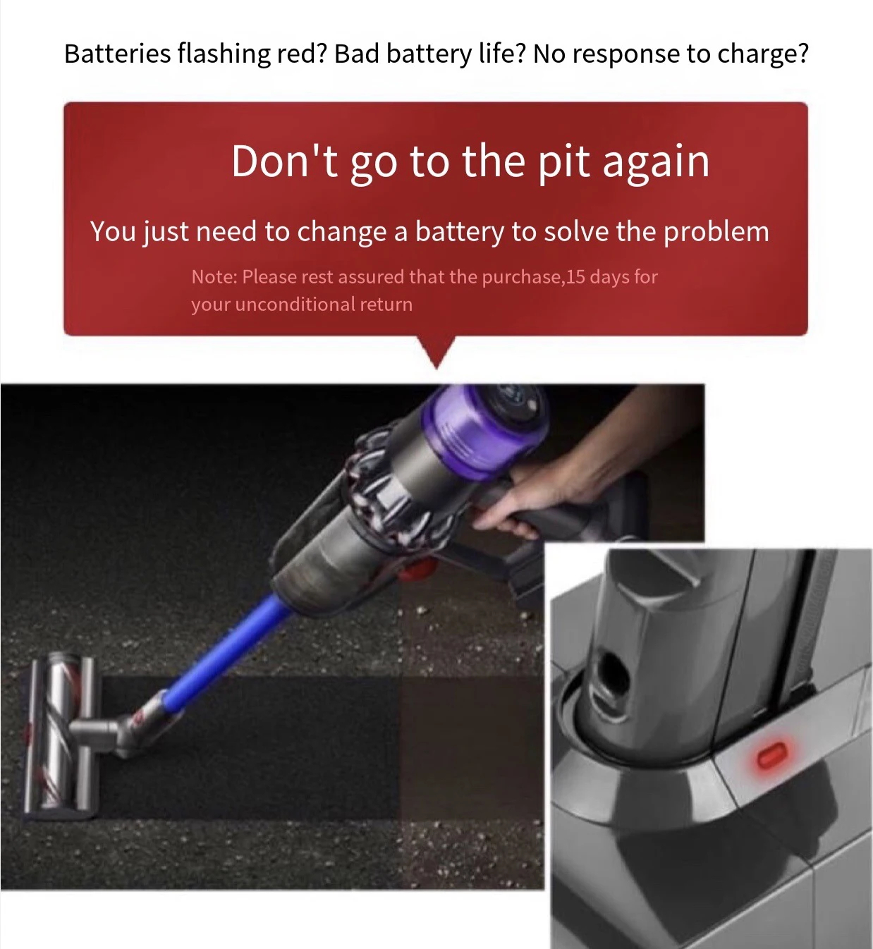 6000mah suitable for dyson v6 v7 v8 v10 v11 dc31a dc34b series battery sv03 dc62 sv10 sv11 sv12 sv14 sv15 vacuum cleaner battery 1