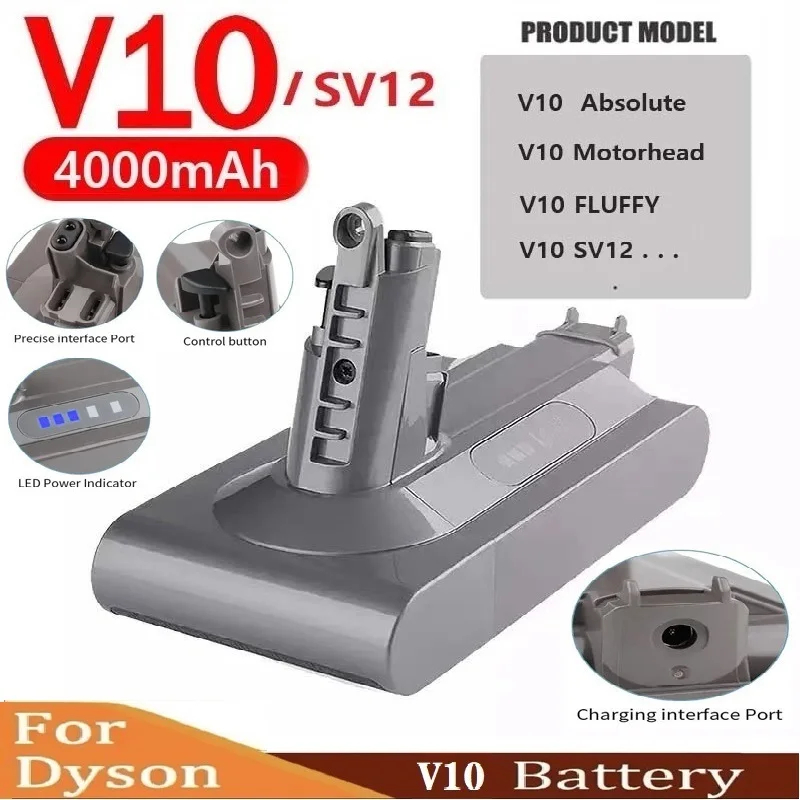 6000mah suitable for dyson v6 v7 v8 v10 v11 dc31a dc34b series battery sv03 dc62 sv10 sv11 sv12 sv14 sv15 vacuum cleaner battery 21