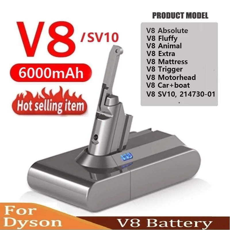 6000mah suitable for dyson v6 v7 v8 v10 v11 dc31a dc34b series battery sv03 dc62 sv10 sv11 sv12 sv14 sv15 vacuum cleaner battery 23