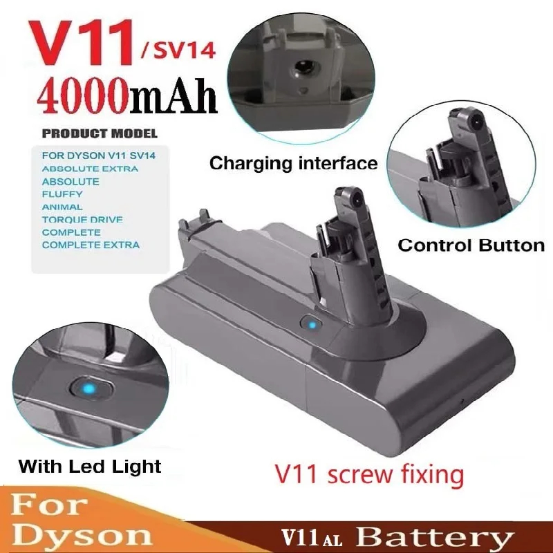 6000mah suitable for dyson v6 v7 v8 v10 v11 dc31a dc34b series battery sv03 dc62 sv10 sv11 sv12 sv14 sv15 vacuum cleaner battery 30
