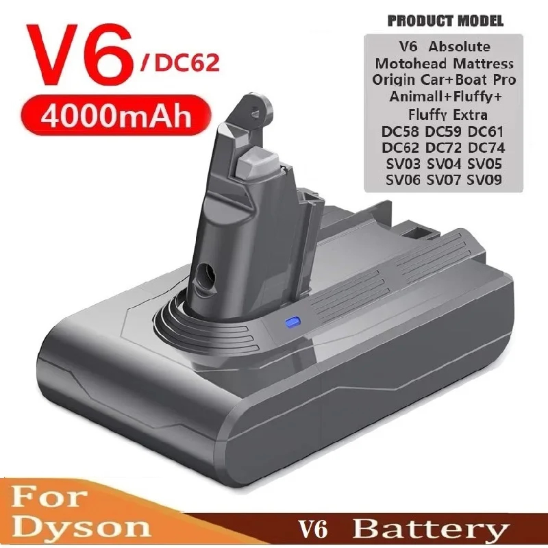 6000mah suitable for dyson v6 v7 v8 v10 v11 dc31a dc34b series battery sv03 dc62 sv10 sv11 sv12 sv14 sv15 vacuum cleaner battery 31