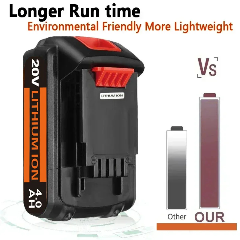high capacity 8ah lbx20 replacement for black & decker 20v battery max lithium bl2018 lbxr20 lb20 lst220 lb2x4020 cordless tools 1