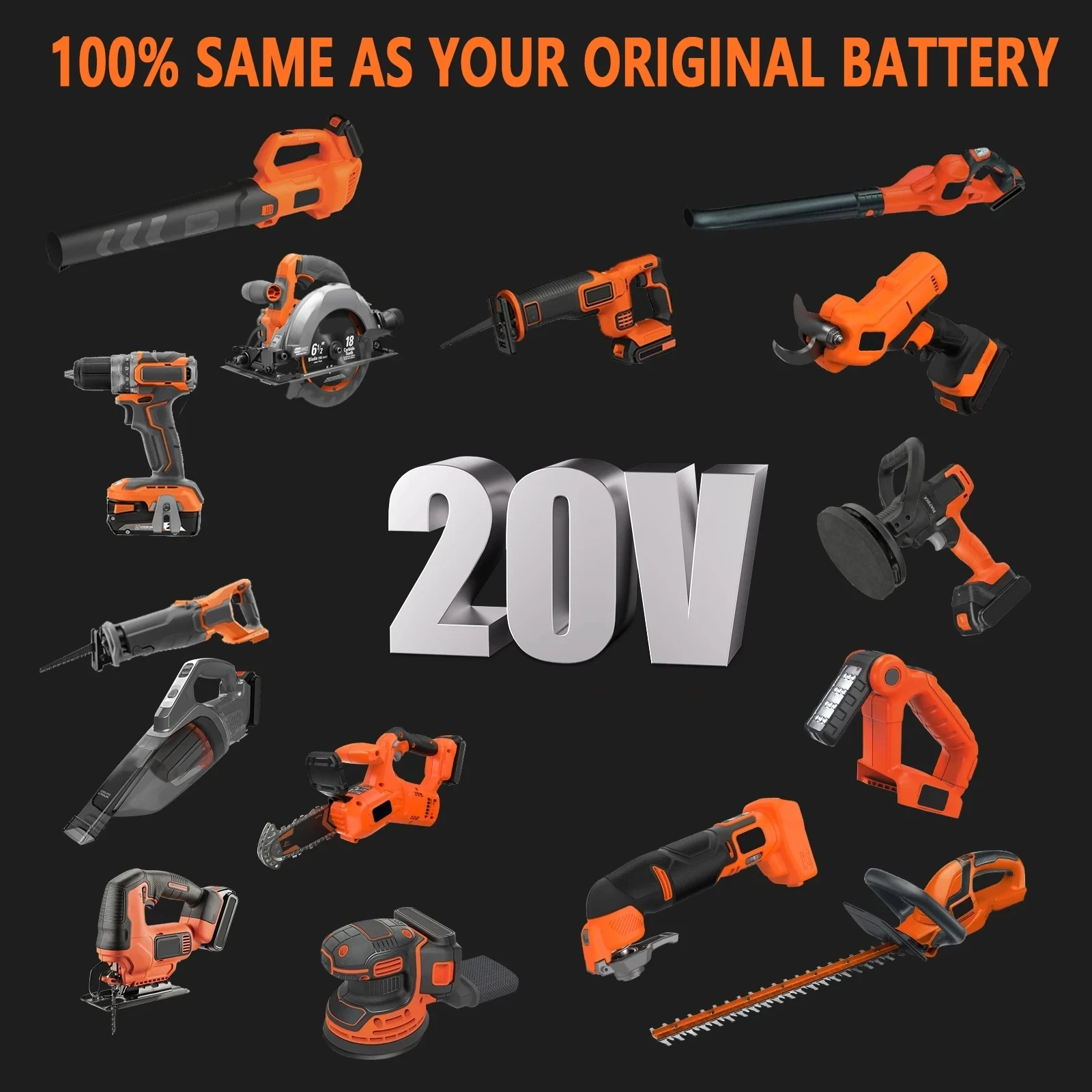 high capacity 8ah lbx20 replacement for black & decker 20v battery max lithium bl2018 lbxr20 lb20 lst220 lb2x4020 cordless tools 3