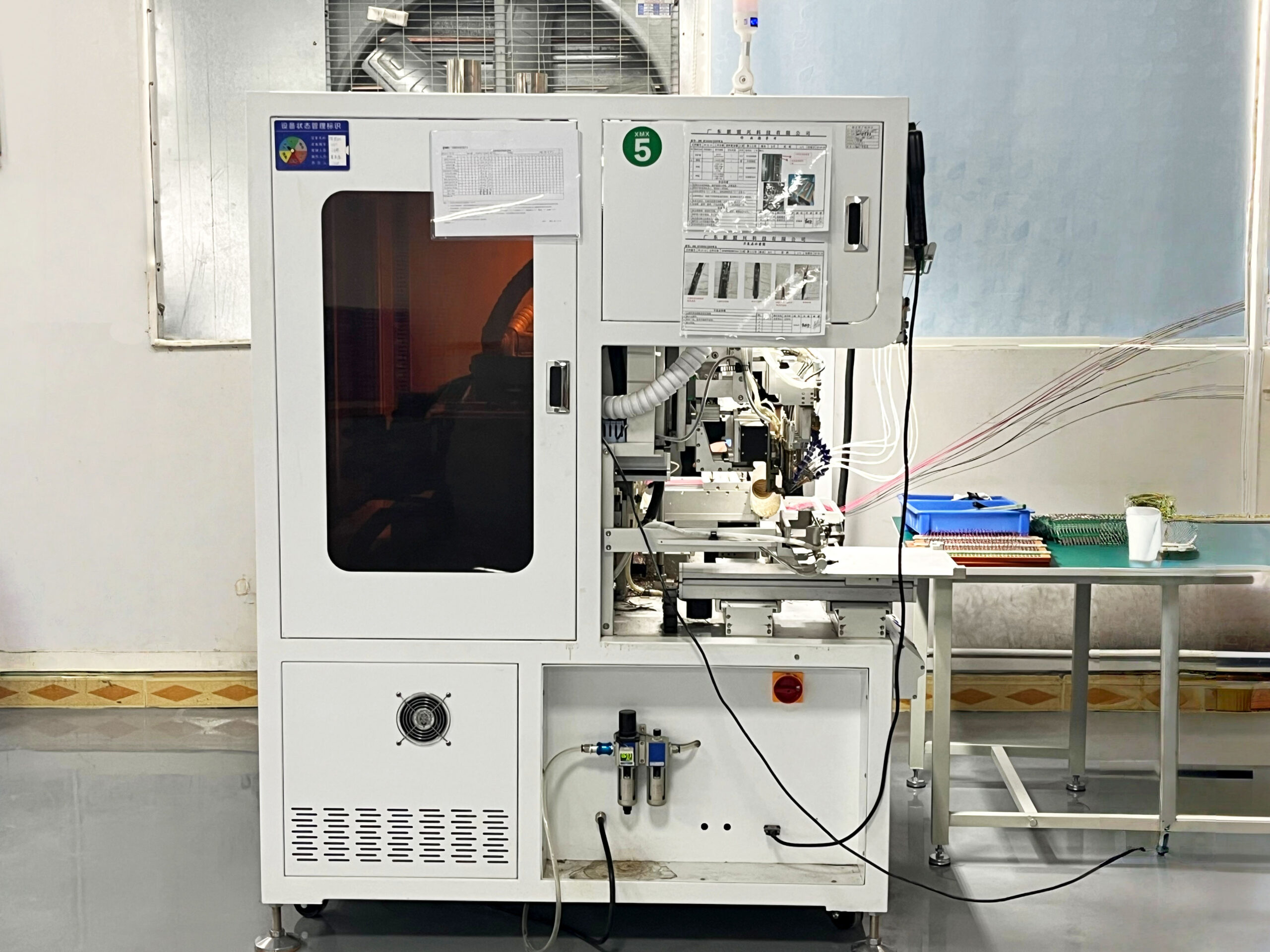 Automated lithium battery production and spot welding machine at HNF Battery Dongguan factory